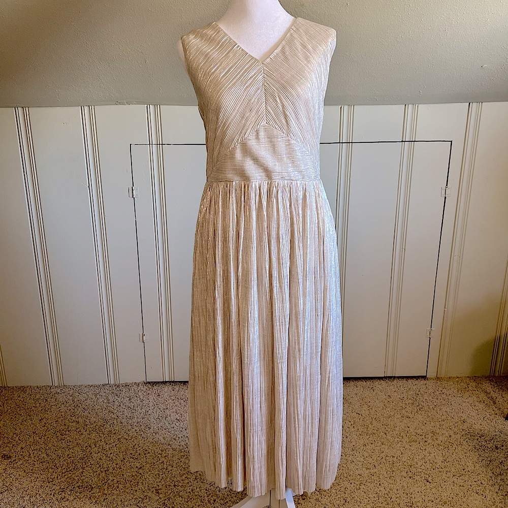Anthropologie Ivy + Blu Silver Sleeveless Dress